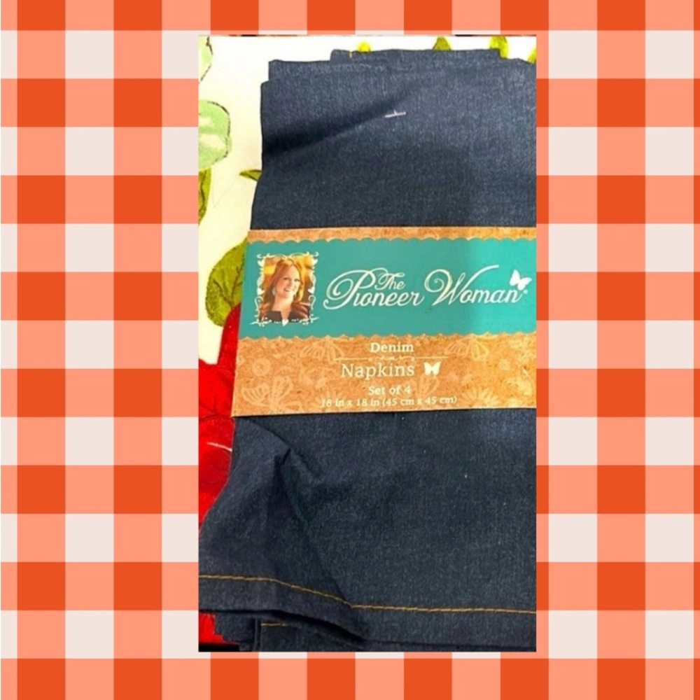 HTF! Pioneer Woman Cloth Denim 1 Pack Napkins Set of 4 NWT!